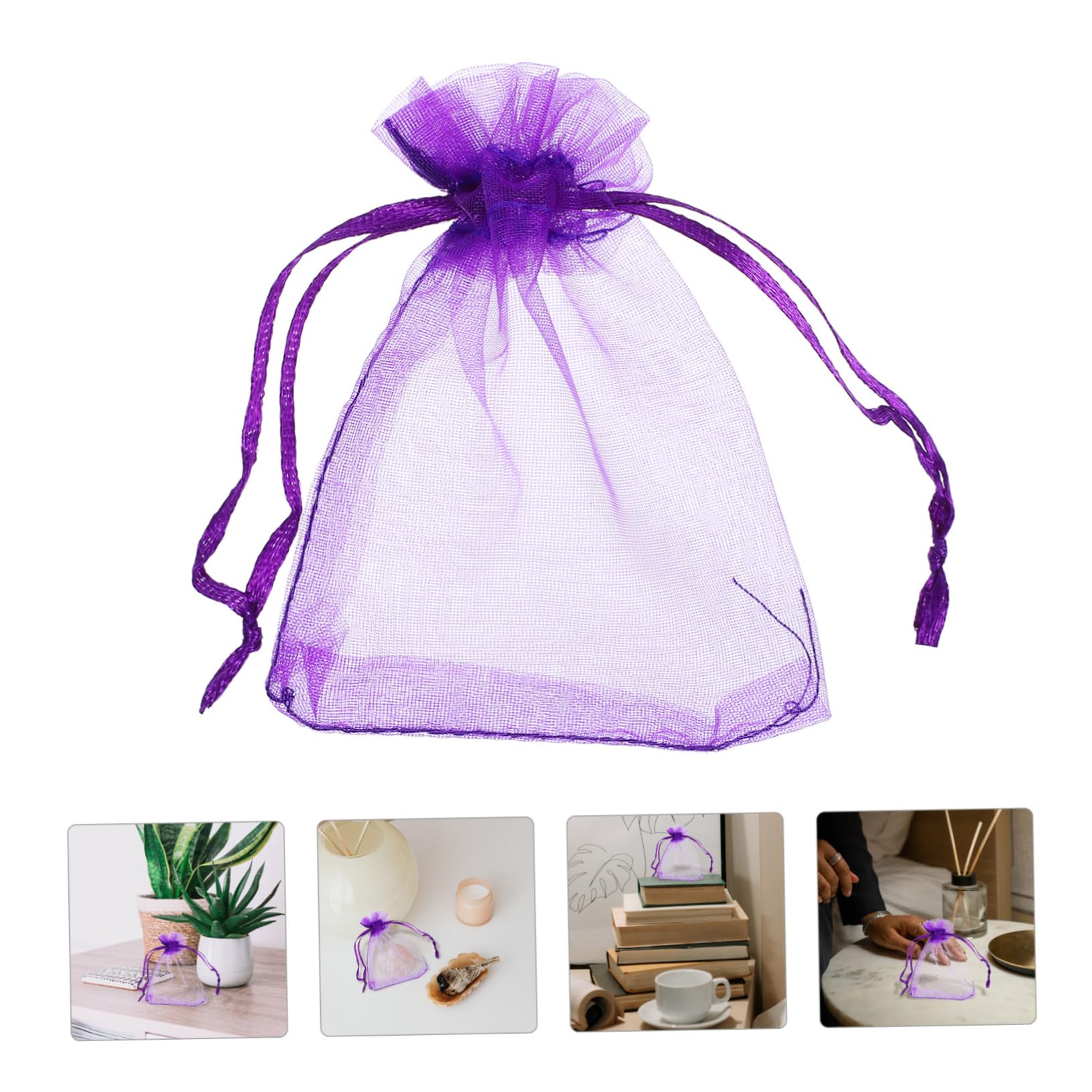 Ciieeo 500 STK Tasche mit Kordelzug Leere Duftbeutel Lila Beutelbeutel Duftsäckchen Lavendelbeutel für Trockenblumen dekoratives Lavendelsäckchen Beutel Leere Beutel Spinnen Violett