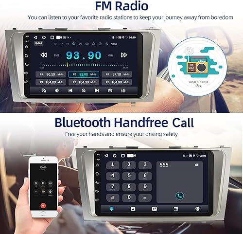 Miniatura 42 de Radio de coche 2G+64G para Toyota Camry 2006 2007 2008 2009 2010 2011 con CarPlay inalámbrico Android Auto, 9 pulgadas pantalla táctil Android 13