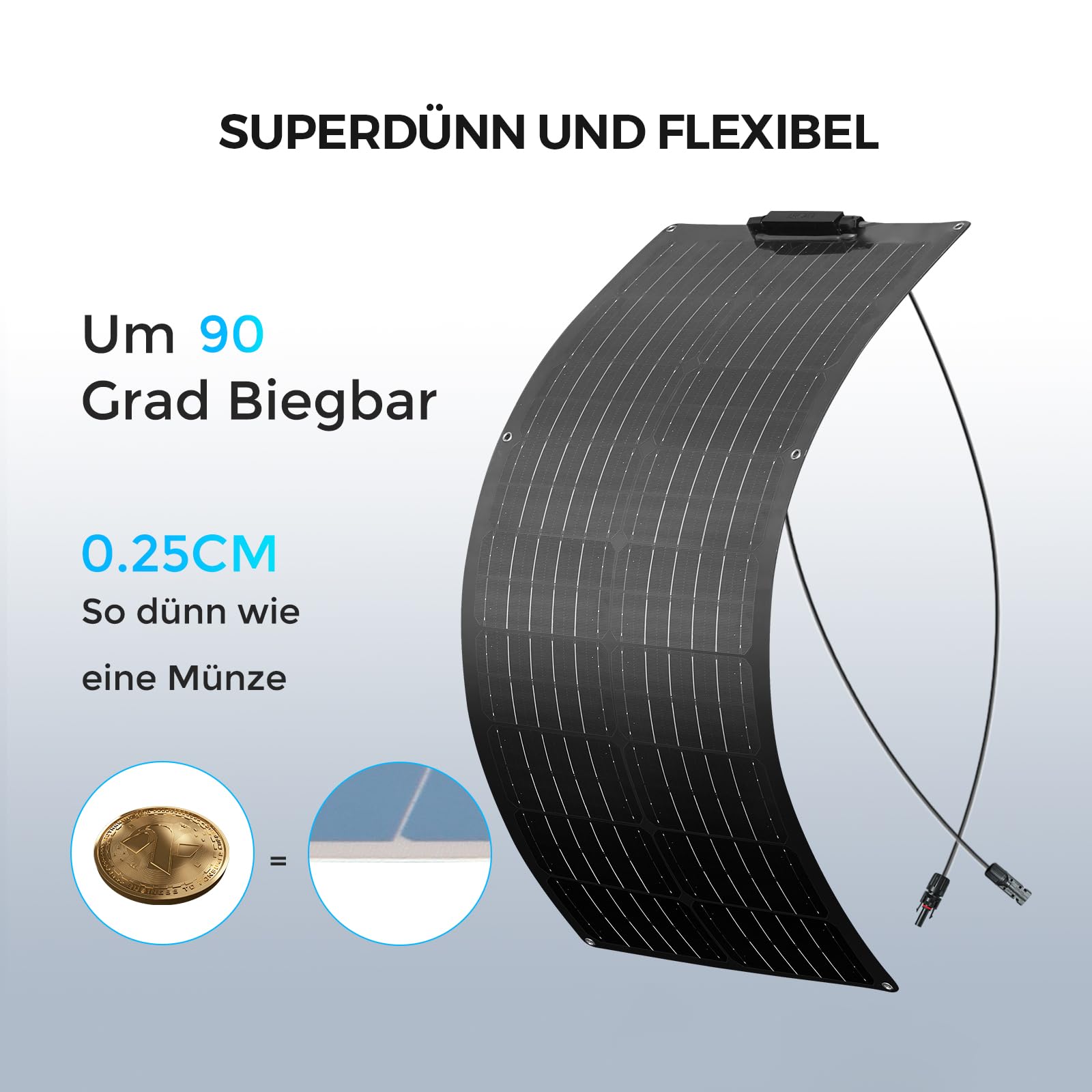 2 x 50W Flexibles Solarpanel Kit Set 12V Monokristallines 100Watt Solarmodul mit 10A 12V/24V Solarladeregler Solarkabel Solaranlage Komplettset 12v für Wohnmobil Häuser Balkon Camping