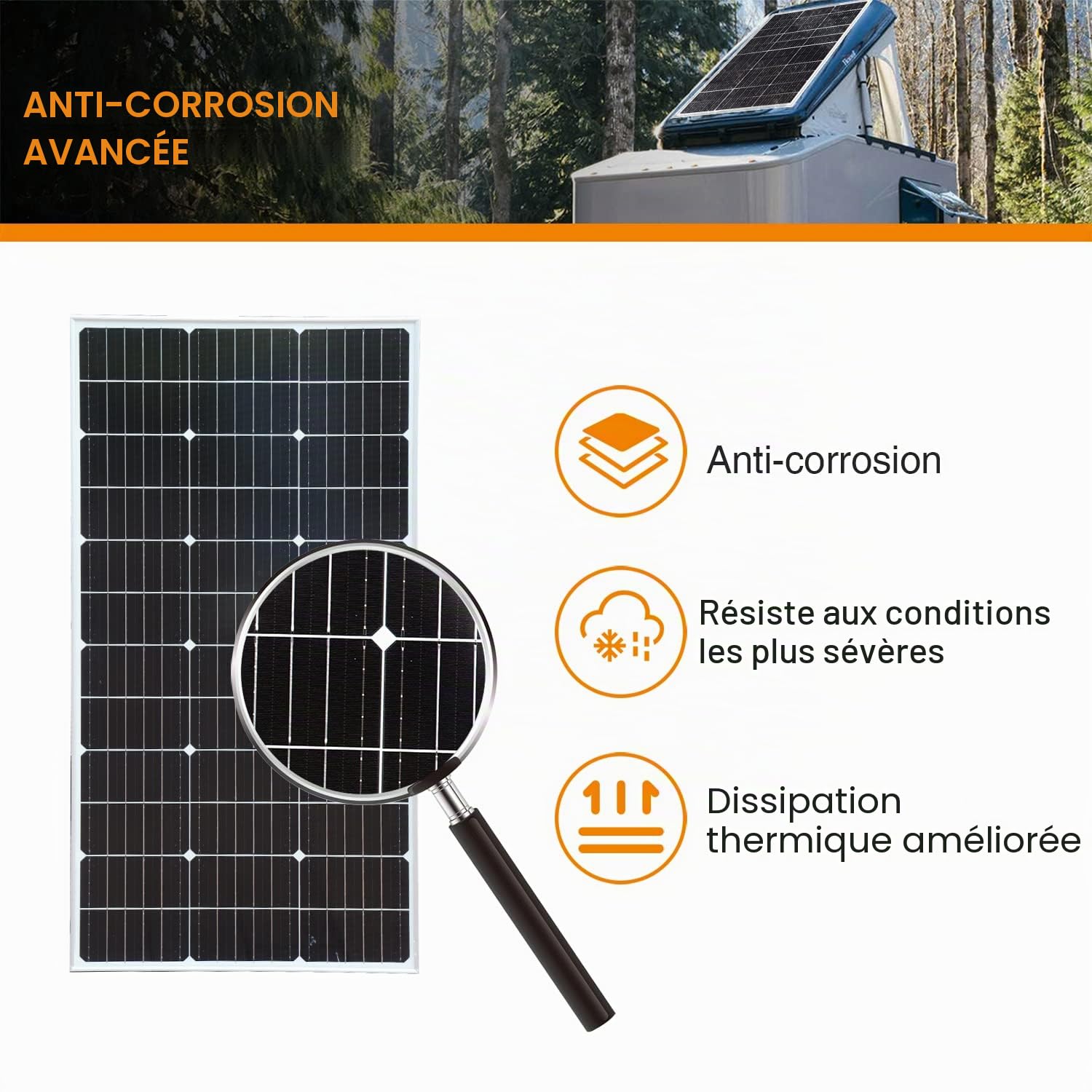 XINPUGUANG 100w 12v Kit Panneau Solaire 100 Watt Mono Photovoltaïque 18v Module 10A Contrôleur de Charge pour Bateau, Voiture, Camping-car, Maison, Jardin, Abri (watts, 100)