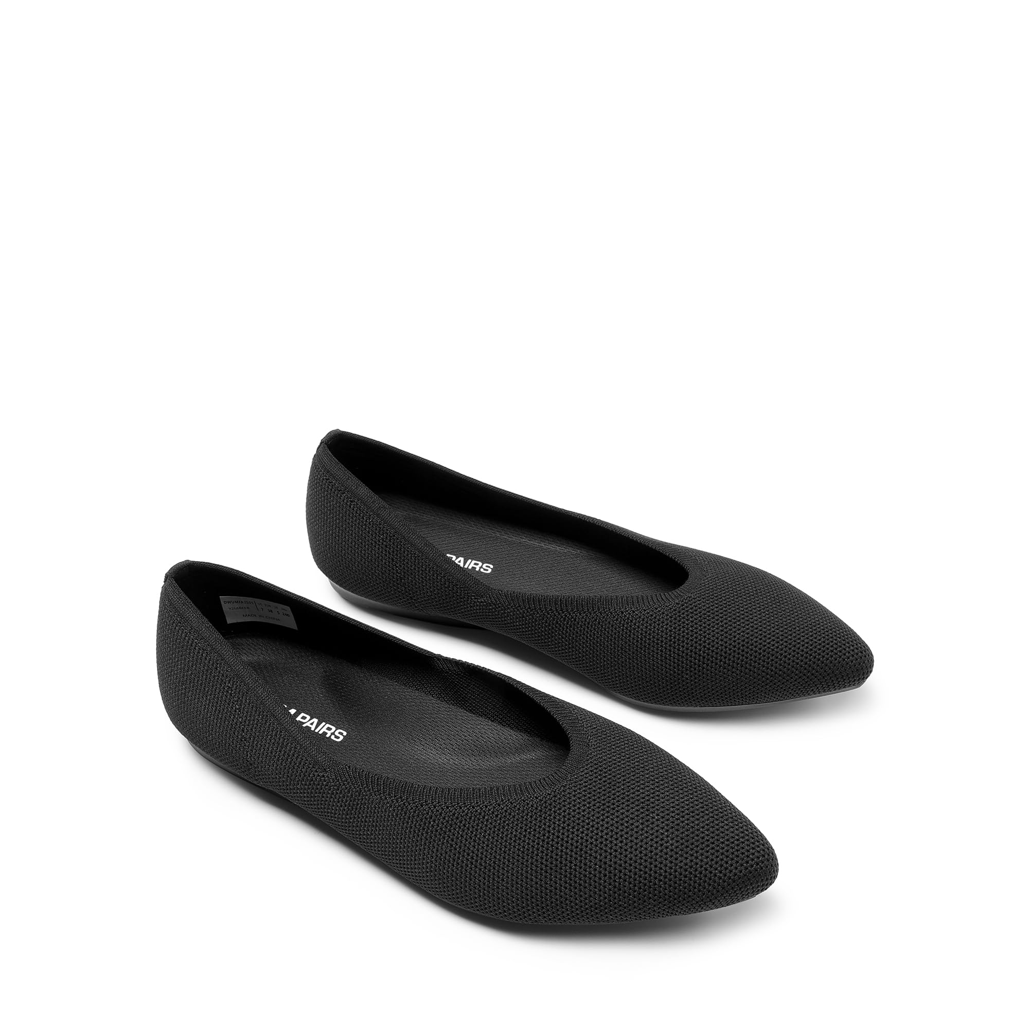 DREAM PAIRS Płaskie buty ze szpiczastym noskiem, wygodne, eleganckie, dzianinowe baleriny z podparciem łuku, damskie buty do pracy, biura, biznesu, na co dzień, w podróż