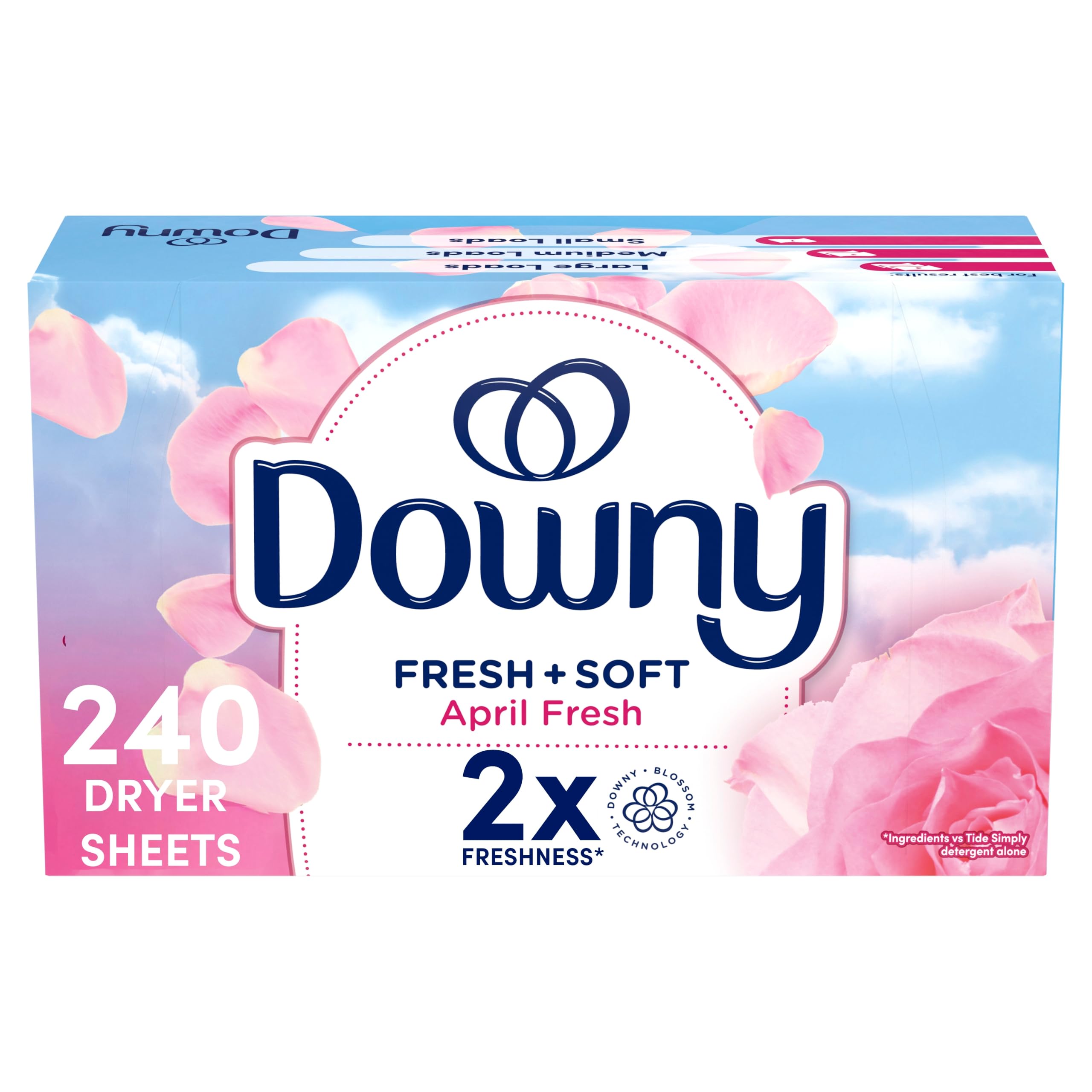 Downy Fabric Softener Dryer Sheets, April Fresh, 240 Count April Fresh 240 Count (Pack of 1)