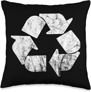Earth Day Recycle Logo Recycling Garbage Rubbish Trash Throw Pillow