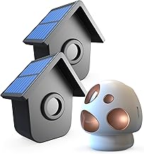 HTZSAFE Driveway Alarm- Driveway Alarms Wireless Outside Weatherproof Solar Motion Sensor&Detector- 1/2 Mile Long Range Driveway Alarm System- 1 Receiver + 2 Sensors