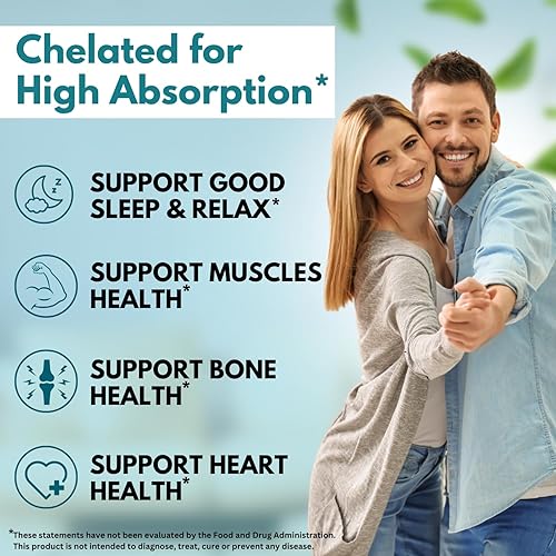 Miniatura 4 de Glicinato de magnesio 500 mg  Suplemento quelado de alta absorción  Apoya el sueño, la recuperación muscular y la salud del corazón  Sin OMG, vegano