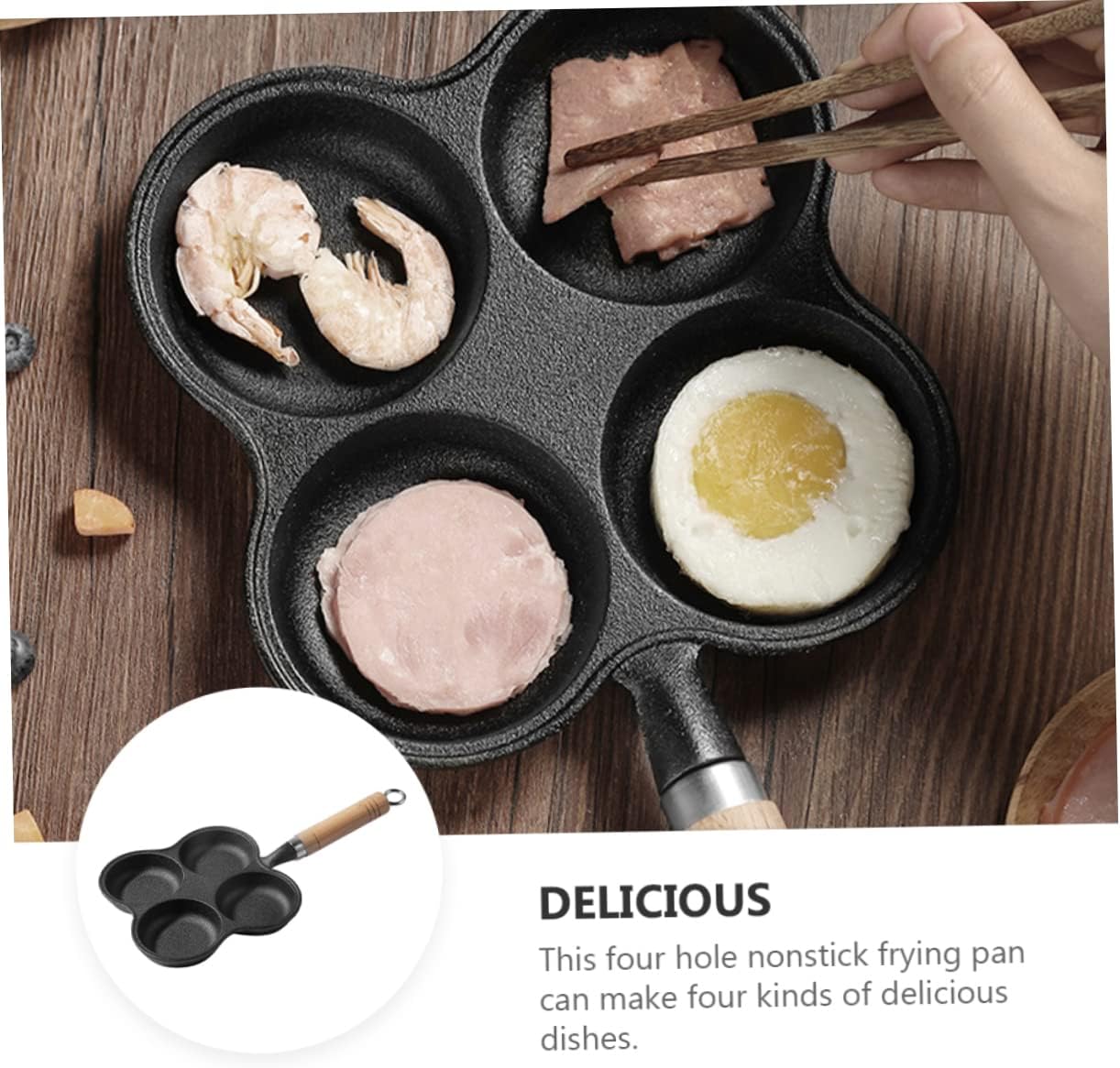Zerodeko Kitchen Egg Frying Pan Non Stick Pan for Eggs Easy to Use Cast Iron Mold