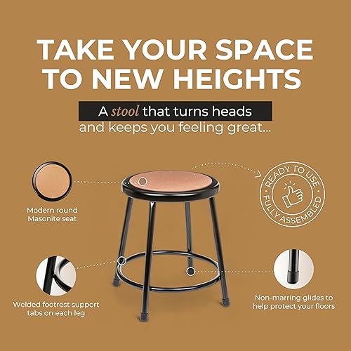 Miniatura 4 de OEF Furnishings - Taburete negro (2 unidades), 18 pulgadas