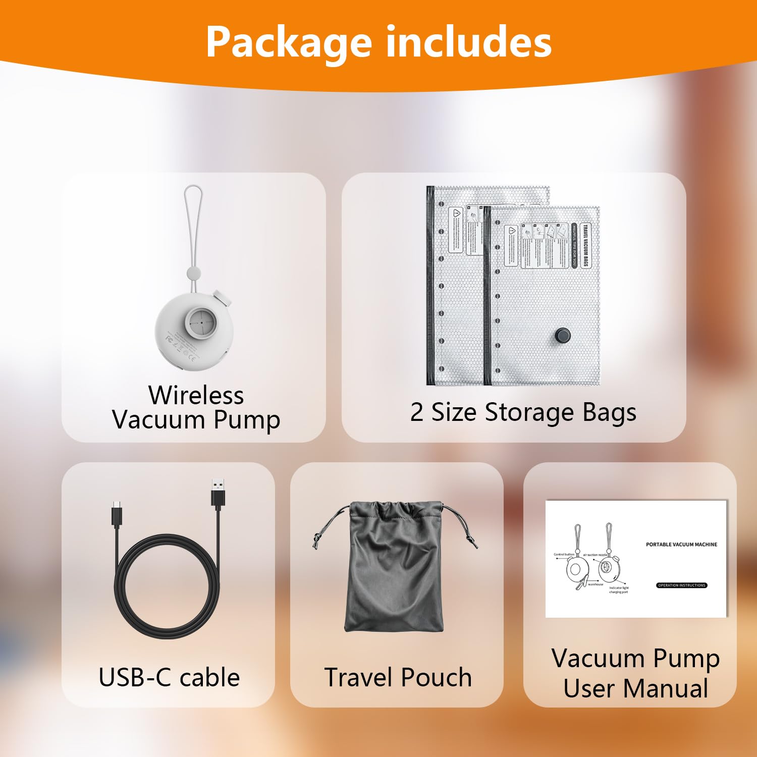 ZIVZIV Sacs sous vide pour voyage avec pompe à air rechargeable, sacs de compression (10 × 50 × 40 cm + 5 × 60 × 40 cm) pour voyage, vêtements, organiseur de bagages