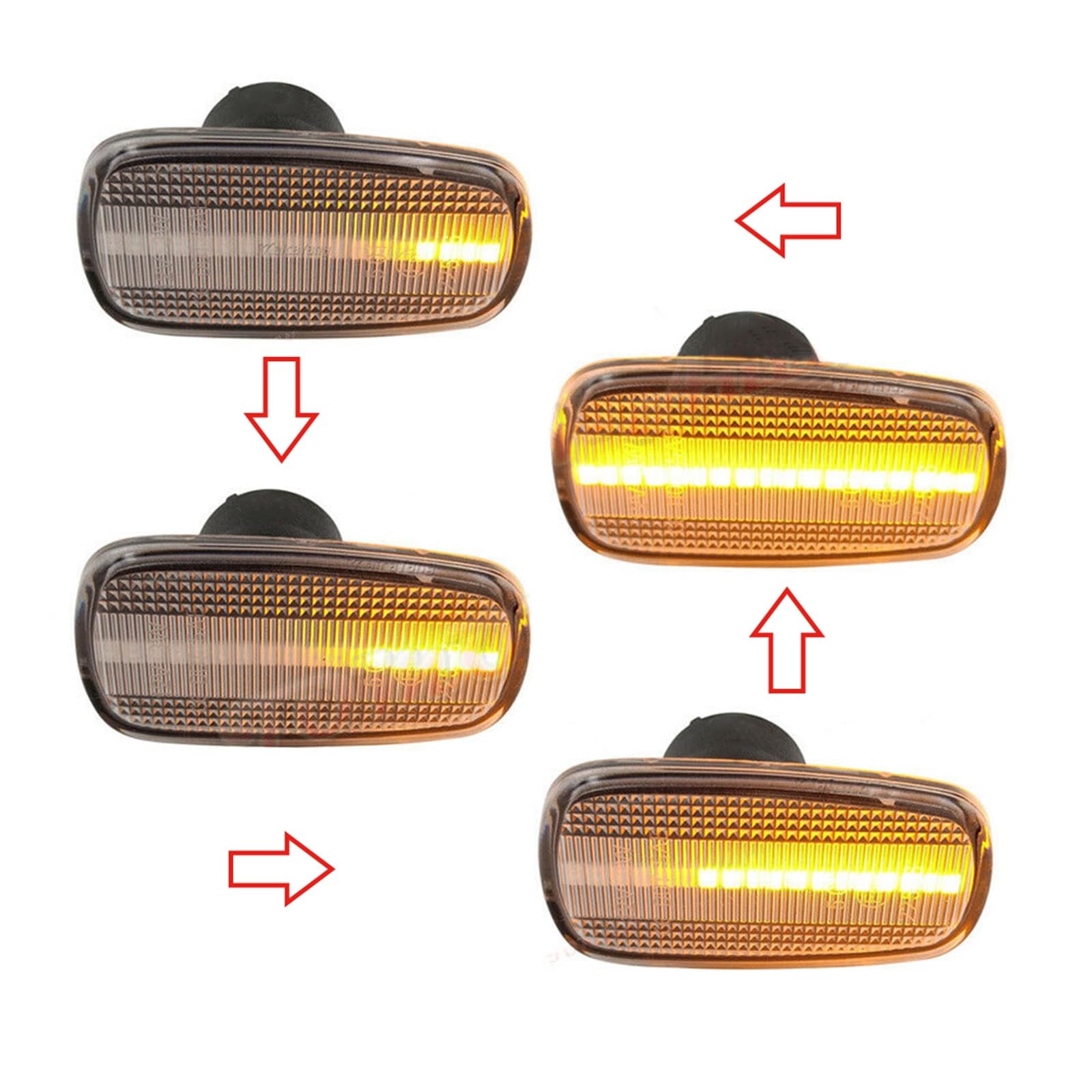 1 coppia anteriore lente trasparente parafango laterale dinamico indicatore di direzione luci lampeggianti 12V adatto for Lexus Scion XB 8173053011
