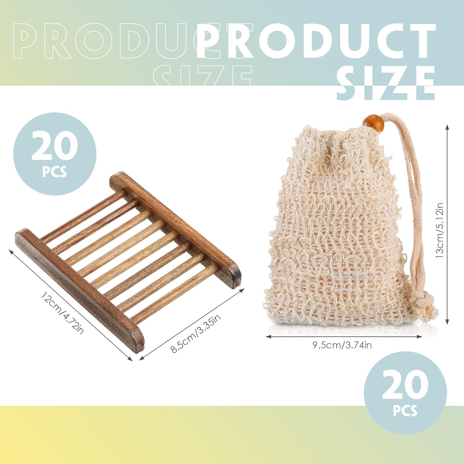 Soap Exfoliating Bag Holder Set Included Bathroom Wooden Soap Dish Pine Wood Soap Holder Tray Natural Bar Soap Pouch Mesh Bath Soap Saver Bag Container (Carbonized Color, 40 Pcs)