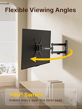 monTEK Full Motion TV Wall Mount Bracket for LED LCD Flat Screen TVs & Monitors, Swivel Tilt Extension Rotation with Articulating Arms, for 13-43 Inch & 13-55 Inch