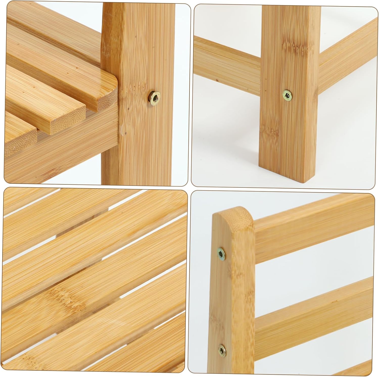 CHILDWEET Bamboo Shoes Changing Stool Compact Low Footstool for Home and Dorm Lightweight Non-Slip Design Sturdy and Stable for Daily Use Kitchen and Bathroom