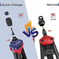 Vista 2 de WORKPRO Nutsert - Herramienta de tuerca remachadora de 16 pulgadas, kit de herramientas de remache con 11 mandriles métricos y SAE, kit surtido