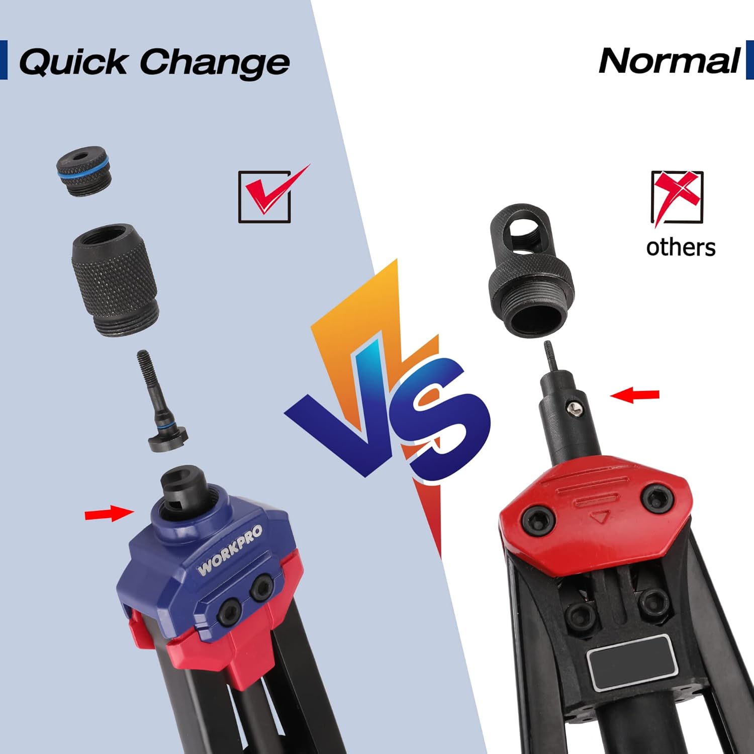 WORKPRO 16" Rivet Nut Tool & 50Pcs Rivet Nuts