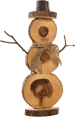 C&F Home Figura de muñeco de nieve de tronco, 20 pulgadas. Multi