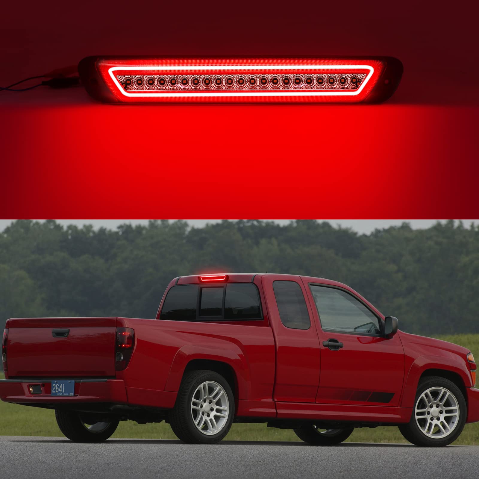 R&F Auto LED High Mount Brake Light Replacement For Colorado/Canyon (2004-2012) Pickup Trucks Roof Cargo Lights Third Brake Lamp With Seal Foam