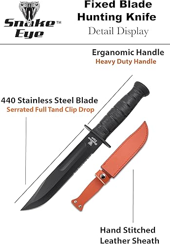 Miniatura 2 de Snake Eye Tactical Cuchillo de caza de hoja fija resistente para acampar y al aire libre (BKSB)