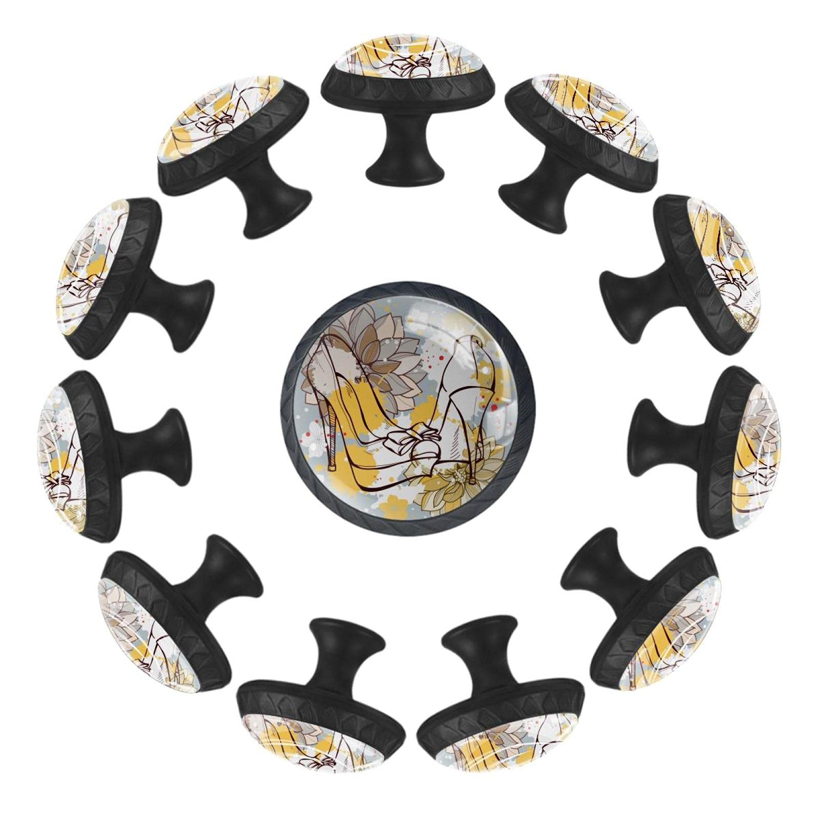 Boutons de tiroir ronds fleur aquarelle 35mm pour commode