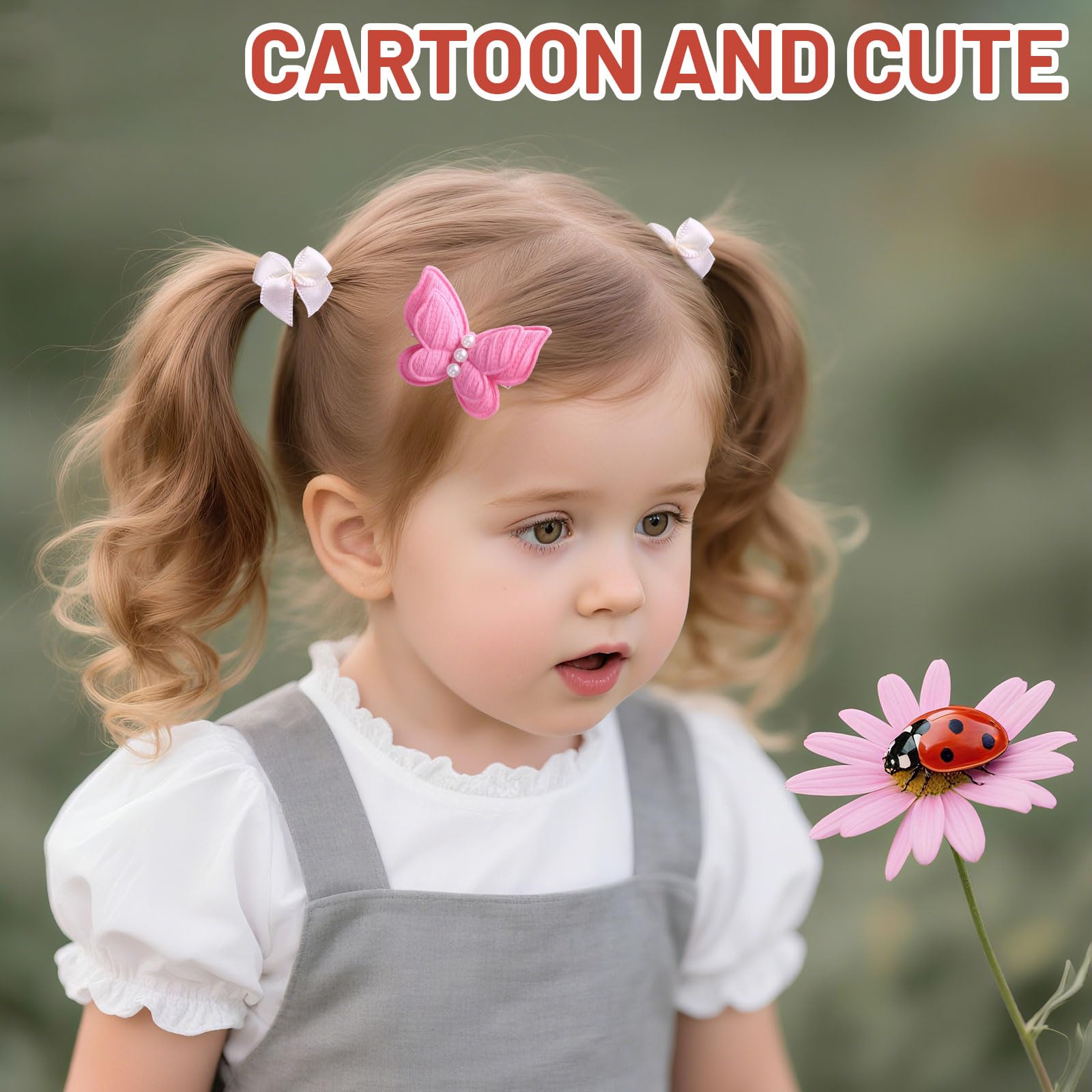 Set di accessori per capelli da bambina, 230 pezzi, clip a farfalla e fasce elastiche, rosa e multicolore