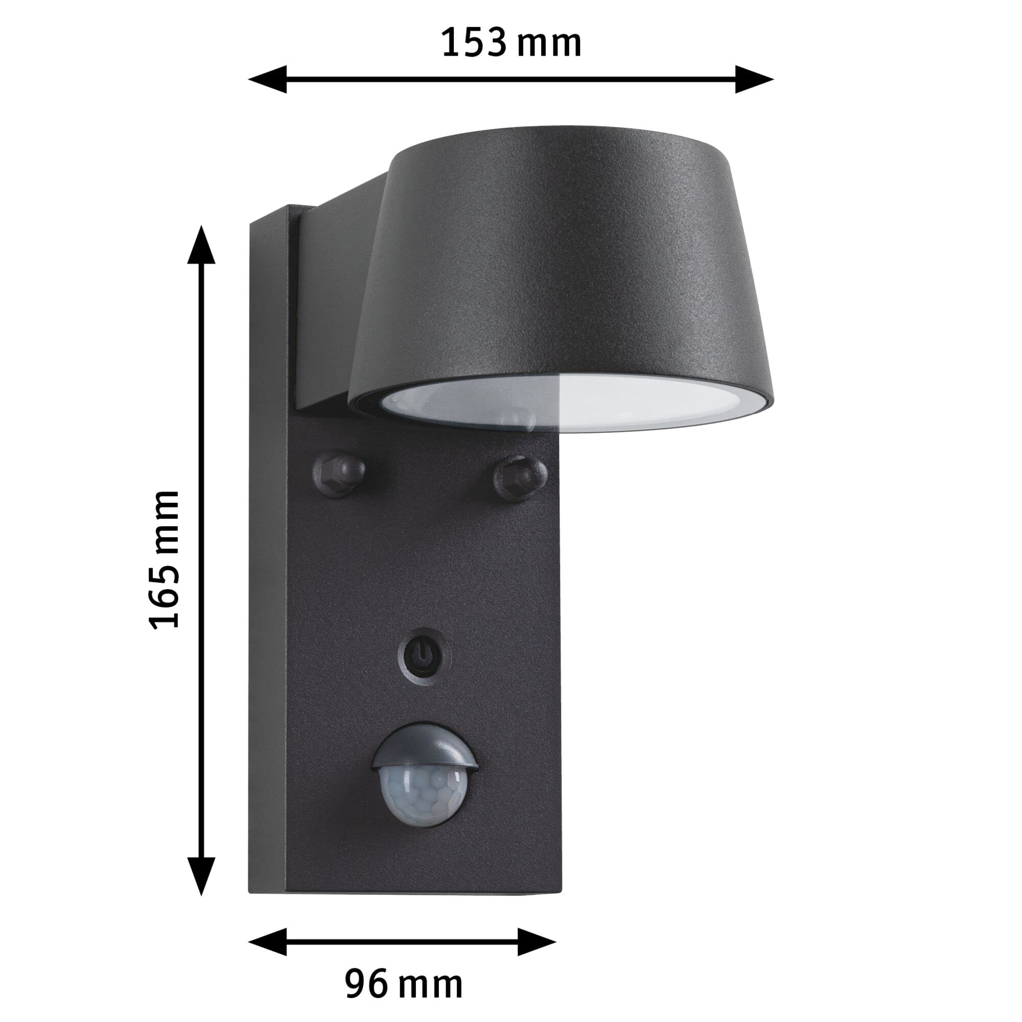 Paulmann 94714 oprawa ścienna LED Capea czujnik ruchu przyjazna owadom IP44 96x153mm Tunable Warm 6W 450lm 98° Czarny