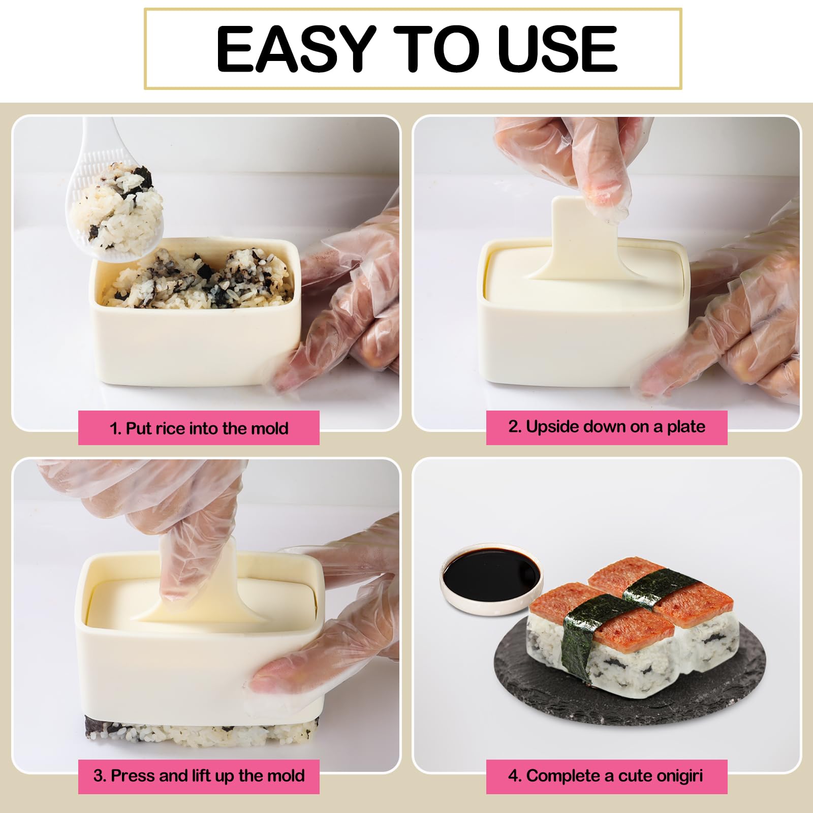 Amazon.com: Onigiri Mold Set, 3 Pack Rice Ball Musubi Maker Press