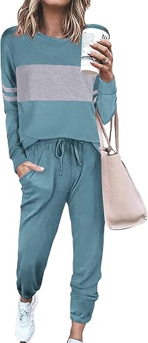 PRETTYGARDEN 女士拼色两件套运动服