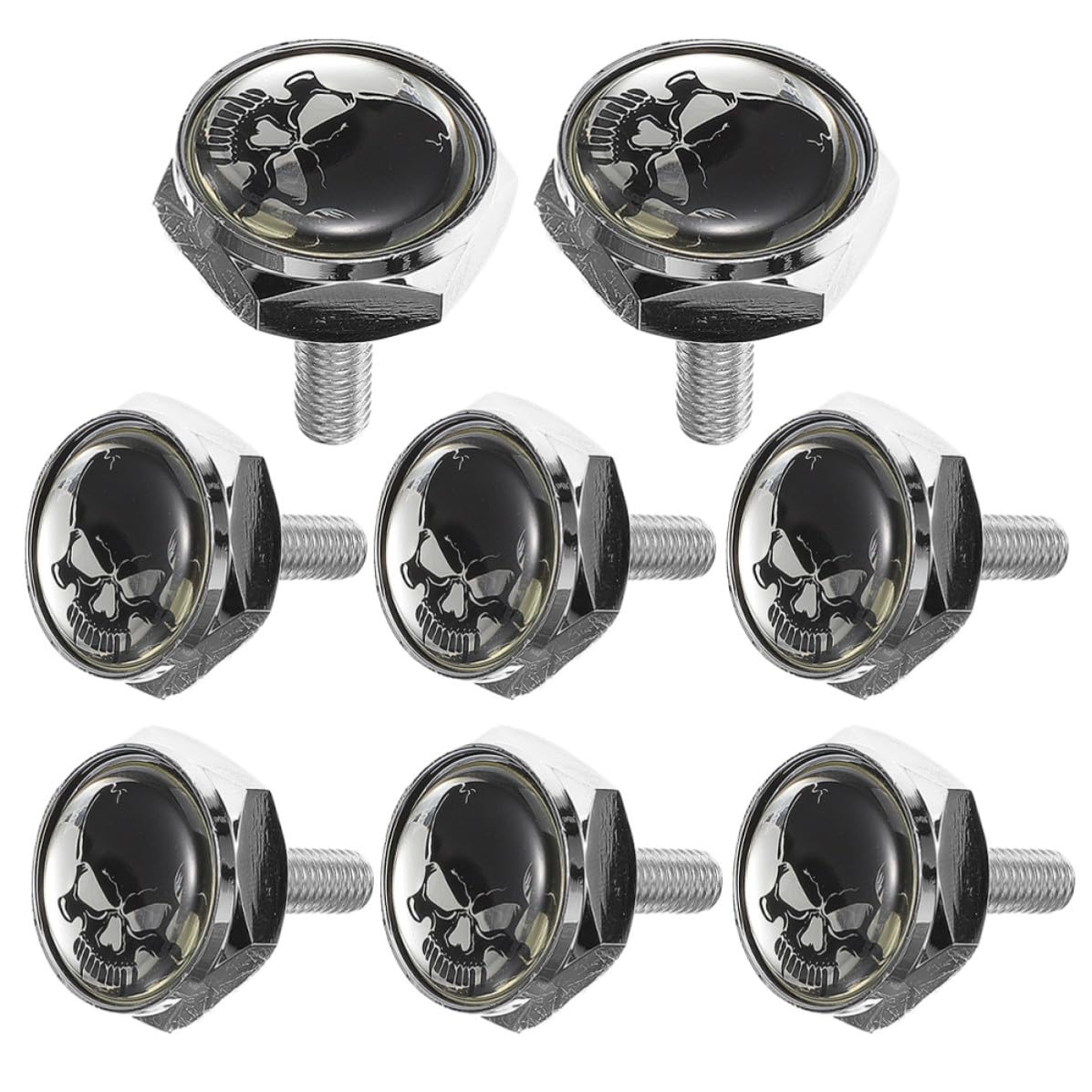Tornillos antirrobo para placa de coche STOBAZA con diseño calavera y aleación aluminio 8