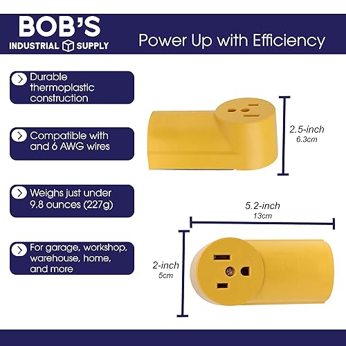 Miniatura 4 de BISupply Enchufe de alimentación 50 AMP - Extensor de toma de pared de voltaje 250 enchufes de pared adaptador eléctrico hembra con respaldo de metal