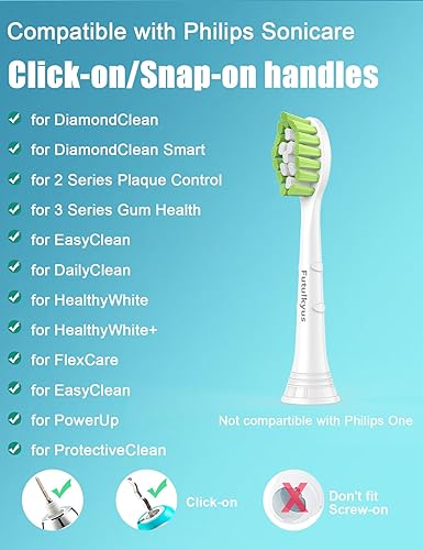 Miniatura 2 de Cabezales de repuesto para cepillo de dientes Philips Sonicare 4100 5100 Control de placa Simply Clean 1 2 Series Cabezal de cepillo eléctrico, 8