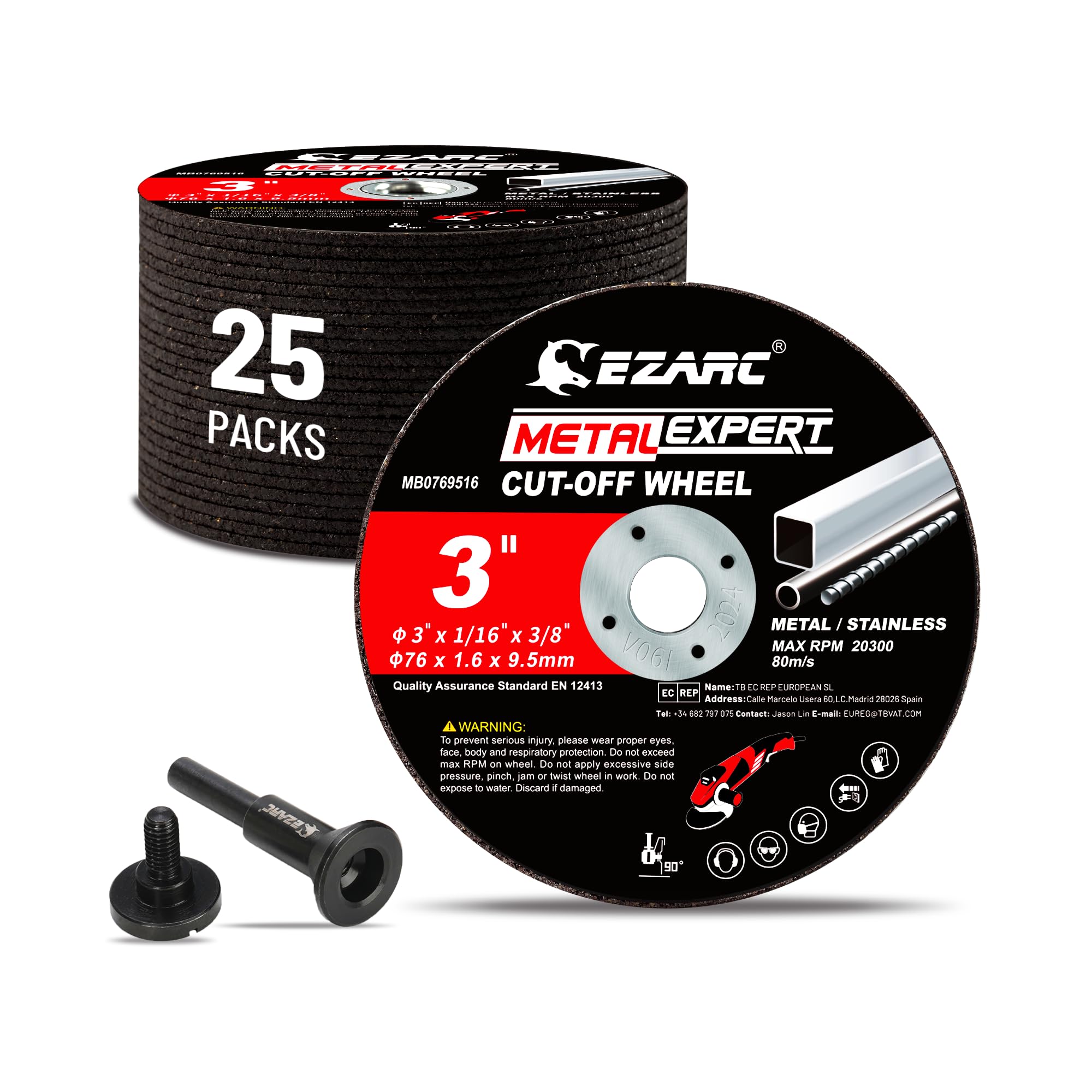 EZARC Metal Cut Off Wheels - 25 Pack -9