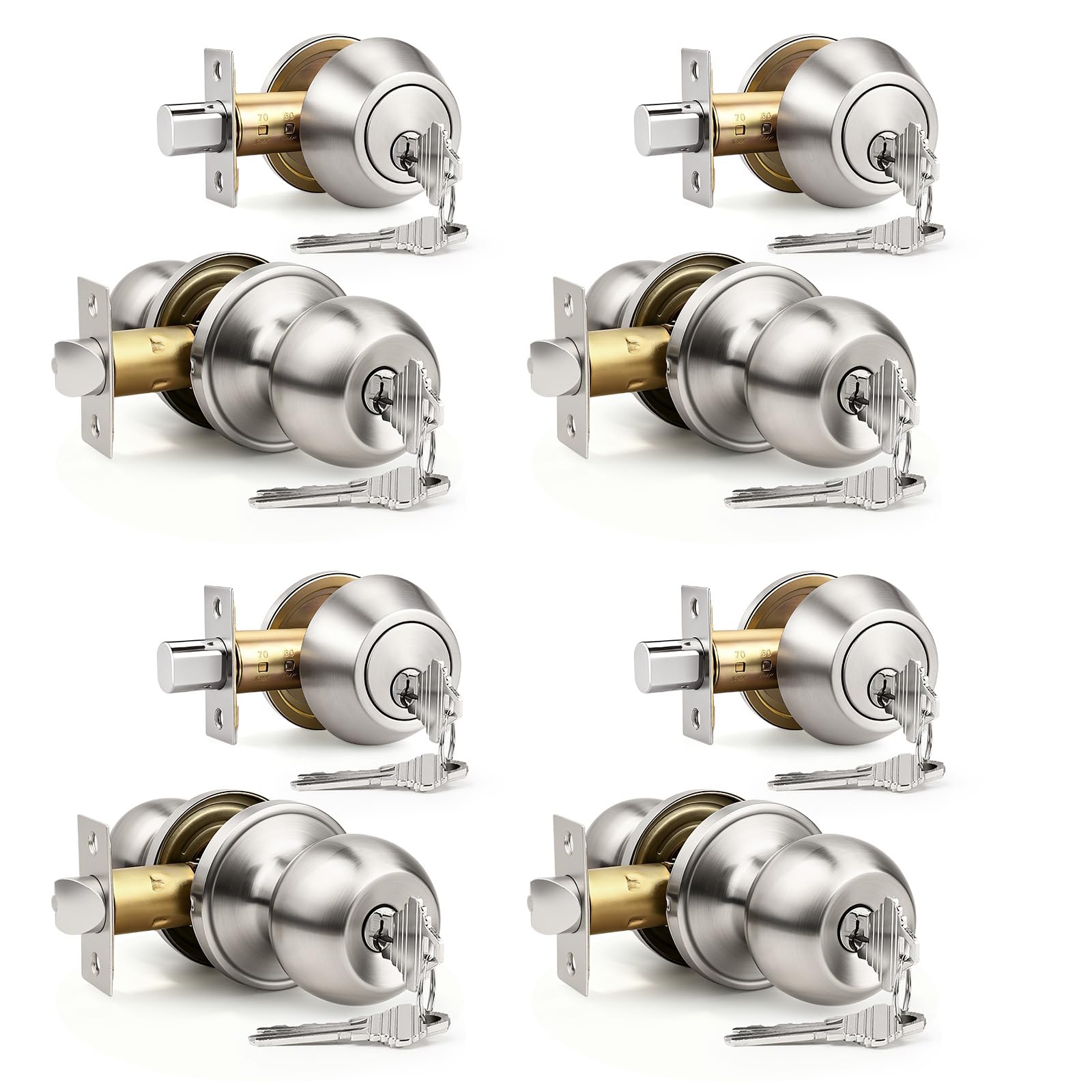Stainless Steel Door Knobs - Keyed Alike Locks -1