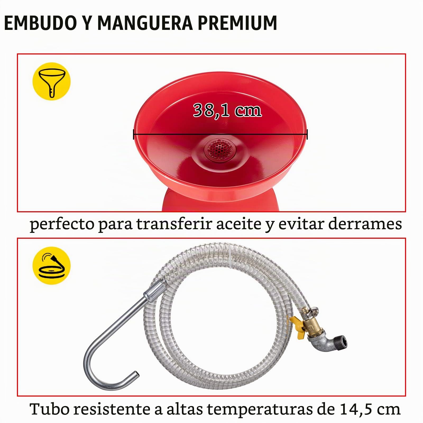 VEVOR Tanque de Drenaje de Aceite Usado 80 L Contenedor de Drenaje de Aceite portátil Drenaje Suave de Transferencia de Combustible Altura de Embudo Ajustable con Rueda para fácil extracción de Aceite