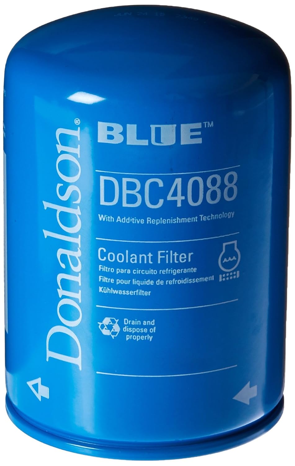 Donaldson DBC4088 Blue Engine Coolant Filter 5.35 in., 11/16 16 Un Thread Size, Spin On Style, Synthetic Media Type