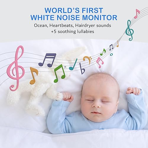 Miniatura 7 de Monitor inteligente para bebé, pantalla IPS HD de 5 pulgadas, alcance de 1500 pies, batería de 48 horas, ruidos blancos y canciones de cuna, cámara