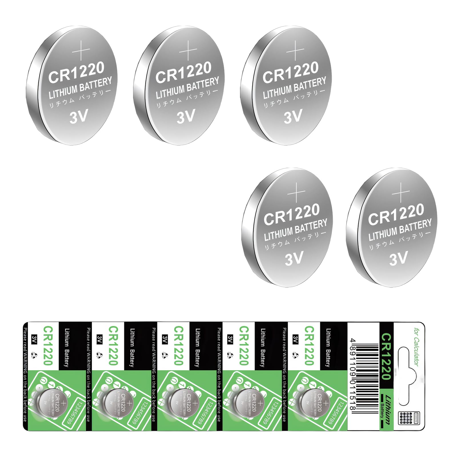 NONGYU Pilas de botón de litio CR1220 de 3 V para relojes, calculadoras, mandos a distancia, batería de botón para calculadora, 5/10 unidades — view 9