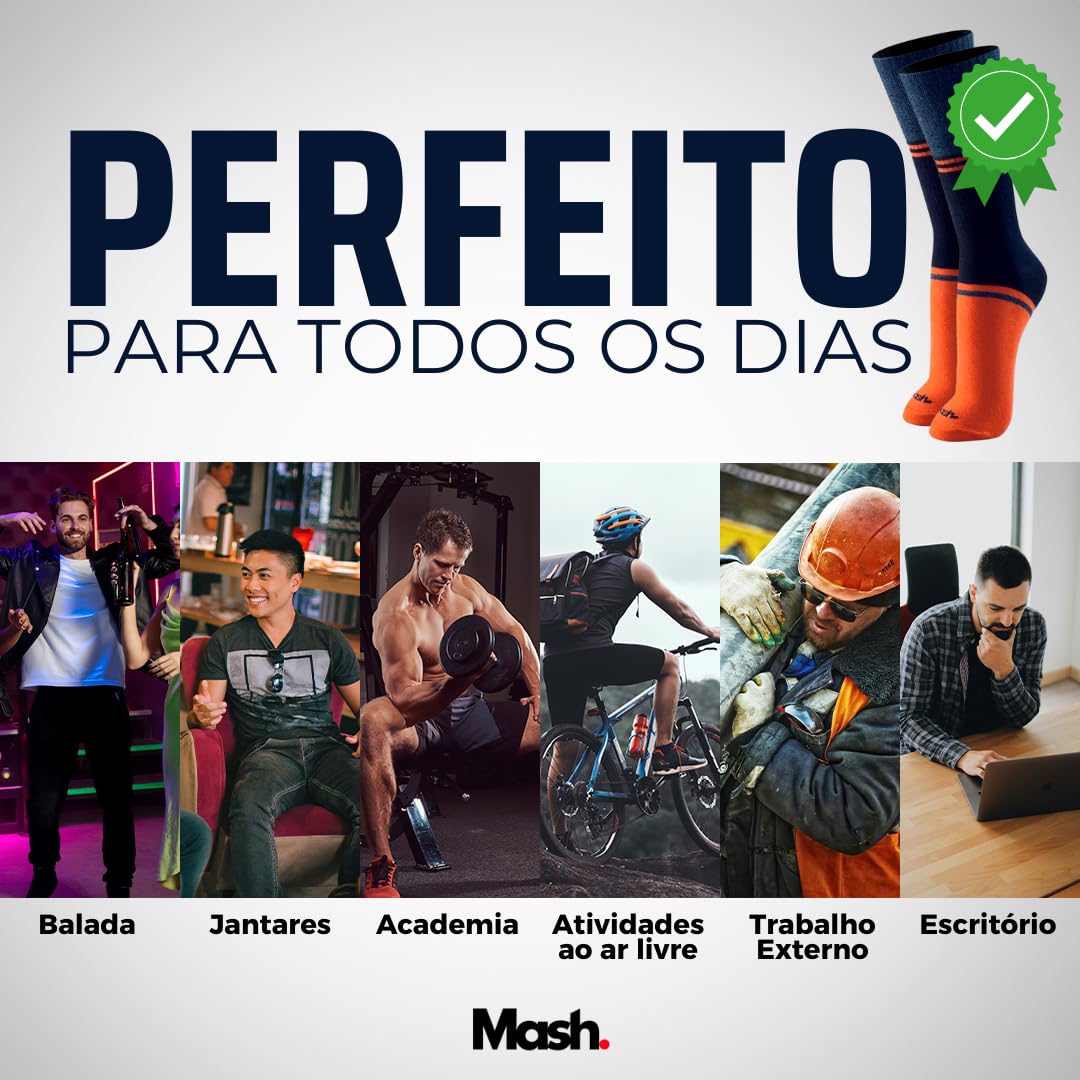 Kit 05 Pares Meias Cano Alto Mash Esportiva Masculina Adulto em promoção! Veja a oferta e mais achadinhos de Moda íntima 8 Hoje é o melhor dia para comprar Kit 05 Pares Meias Cano Alto Mash Esportiva Masculina Adulto com aquele preço maroto! Promoção! Aproveite a oferta! 8