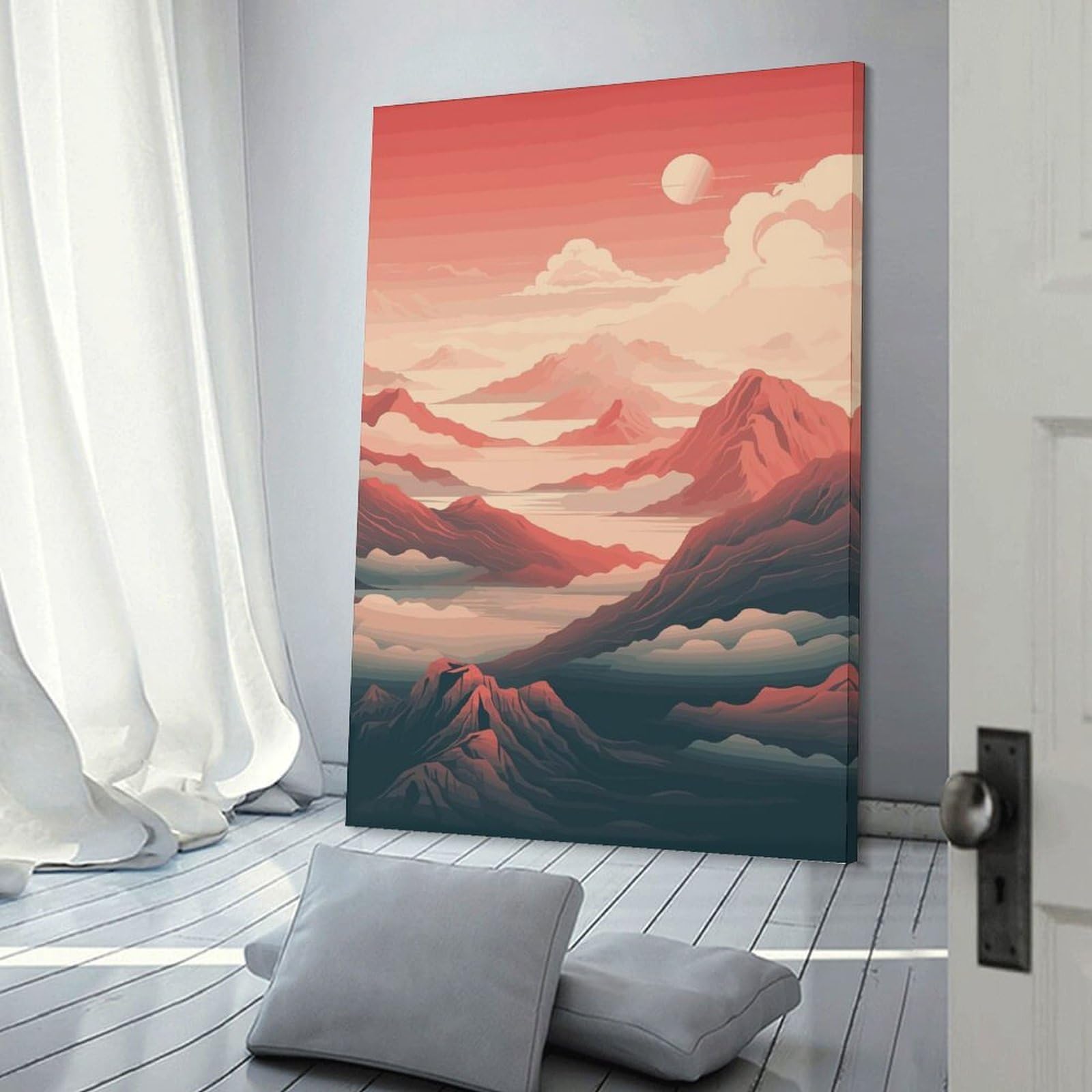 Junmoney Charming Landscape Canvas Art Print 08x12inch(20x30cm), for New Homes, Bedrooms Or Workspaces, Gift Idea for Housewarming And Birthdays