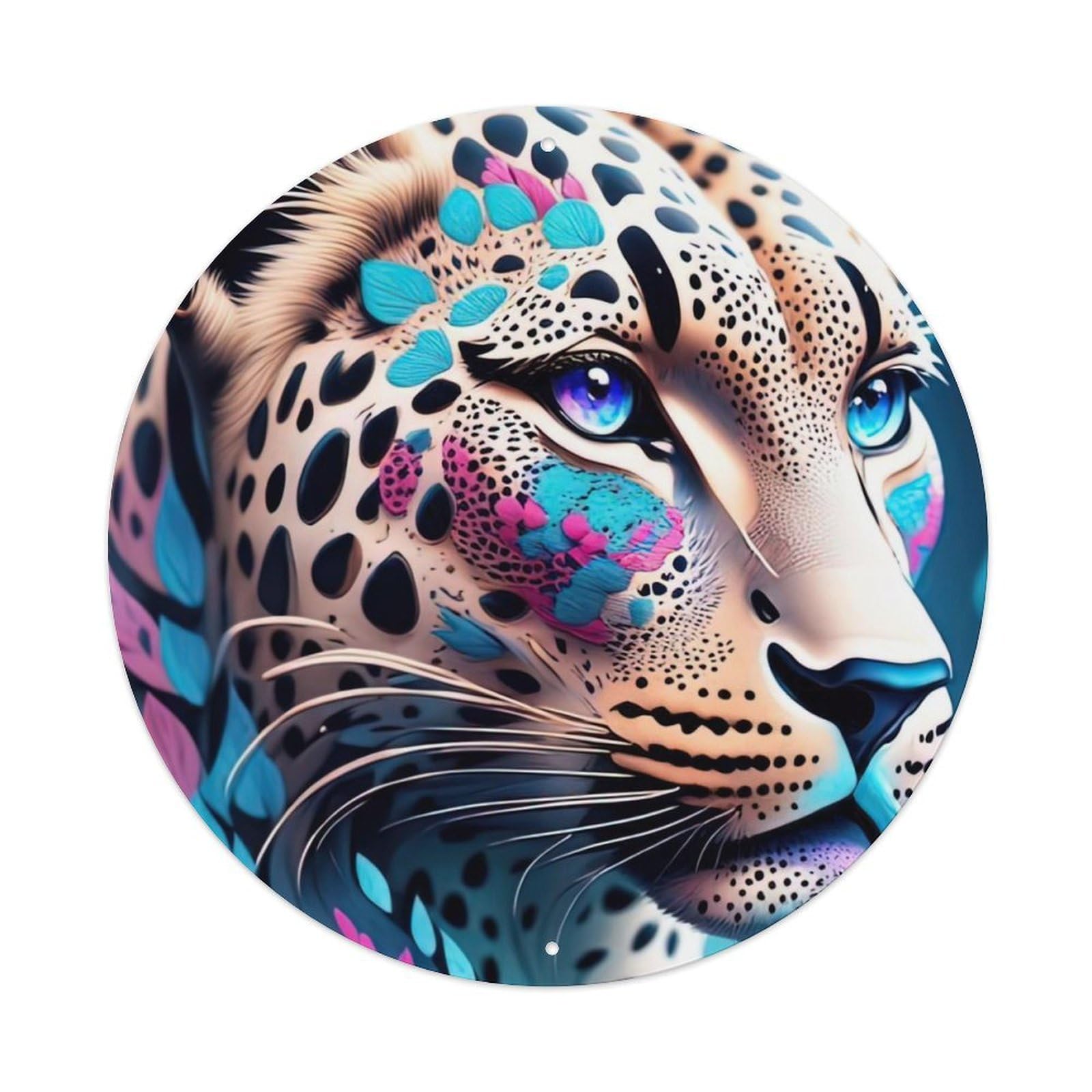 Animal Artwork Looking Away from The Leopard Metal Tin Sign