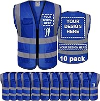 Vista 7 de Chaleco de seguridad de encargo de la alta visibilidad del chaleco de seguridad de la clase 2 Hi Vis reflex