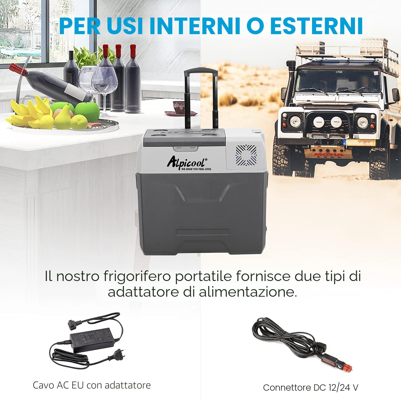 Alpicool CX40 40 Litri Frigoriferi Portatile Elettrico Frigorifero per Auto Congelatore 12V 24V DC/AC Mini Frigo per Viaggio, Picnic, Campeggio Uso Esterno