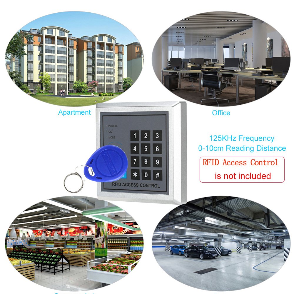 125KHz Llavero Regrabable RFID Keyfobs T5577 Etiqueta Token Clave para Control de Acceso Tarjeta de Usuario Azul (100)