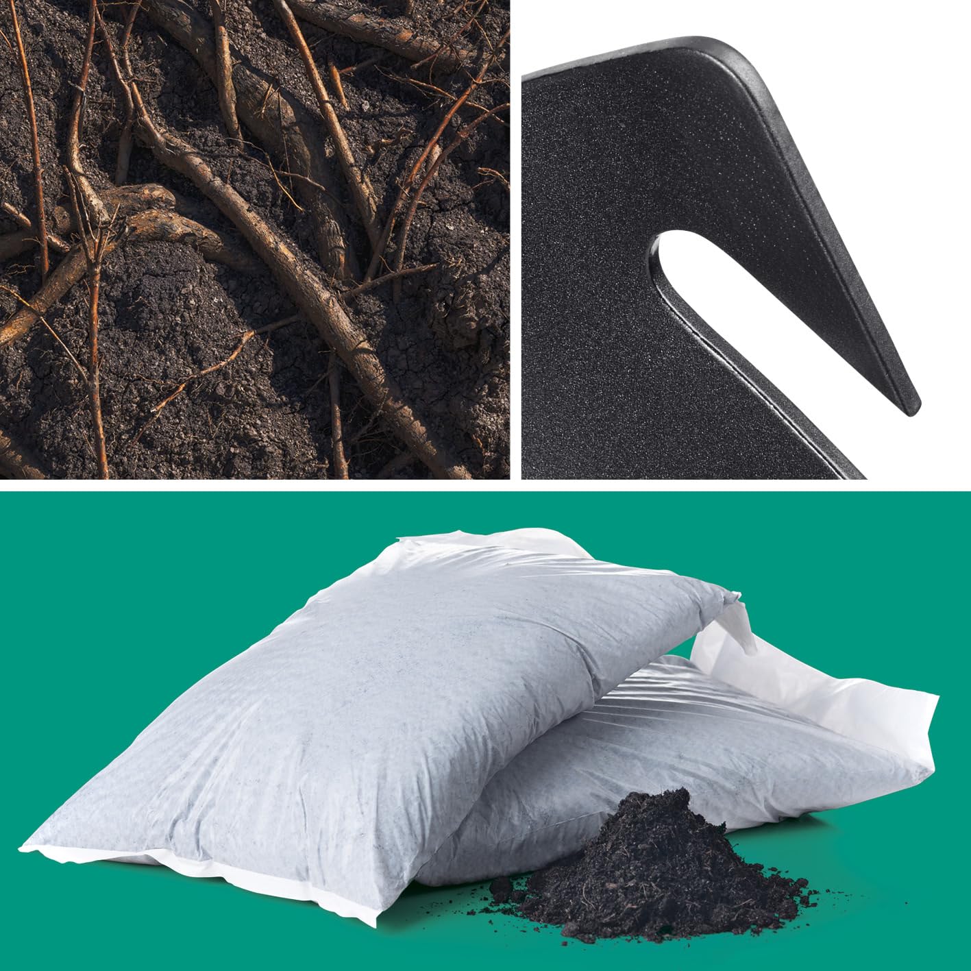 EASYmaxx Łopata do korzeni 4 w 1 i widelec 2 w 1 z piłą do korzeni w zestawie | wielofunkcyjne łopatki do kopania, piłowania, cięcia, spulchniania i przesadzania | Root Digger i łopata korzeni z