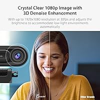 Vista 6 de j5create Cámara web y cámara de documentos de modo dual 1080P con enfoque automático y manual, cubierta magnética de privacidad para PC