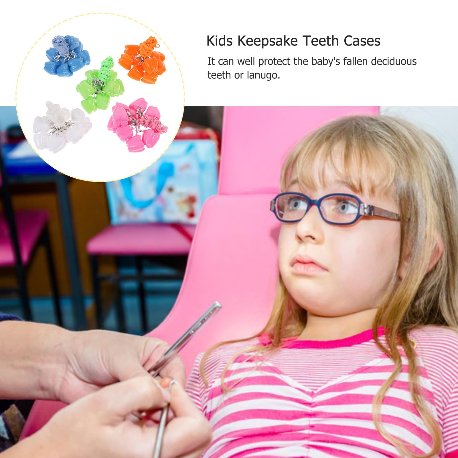 Contenitore per Denti da Latte - 50 pezzi Organizzatore di collane per riporre i denti - Scatola per Conservare Denti Decidua per Ricordo e Regalo per Neonati, Bambini