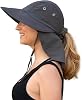 Camptrace Wide Brim UPF 50 Hiking Fishing Gardening Hat with Neck Flap Sun Protection Outdoor Safari Hats for Women Nylon