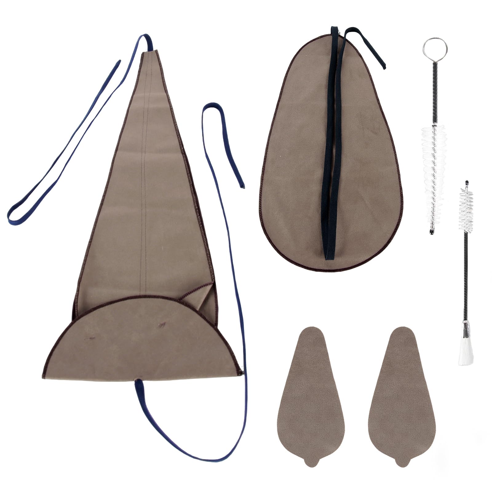 Saxophone Cleaning Kit, Alto Saxophone Cleaning Kit with Saxophone Cleaning Cloth, Sax Neck Cleaning Swab and Mouthpiece Brush for Clarinet Flute and Woodwind Instruments (Sand) 6PCS-image-19