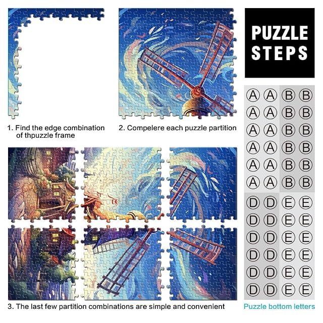 Foto 3 de 6 de Puzzle para niños con una pintura de ballena en el espacio, 1000 piezas, 26 x 38 cm