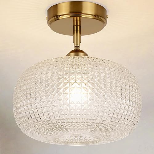 Miniatura 14 de Lámpara de techo de vidrio de leche blanca, iluminación de montaje al ras de 13.8 pulgadas para dormitorio, pasillo, cocina y comedor, diseño Blanco