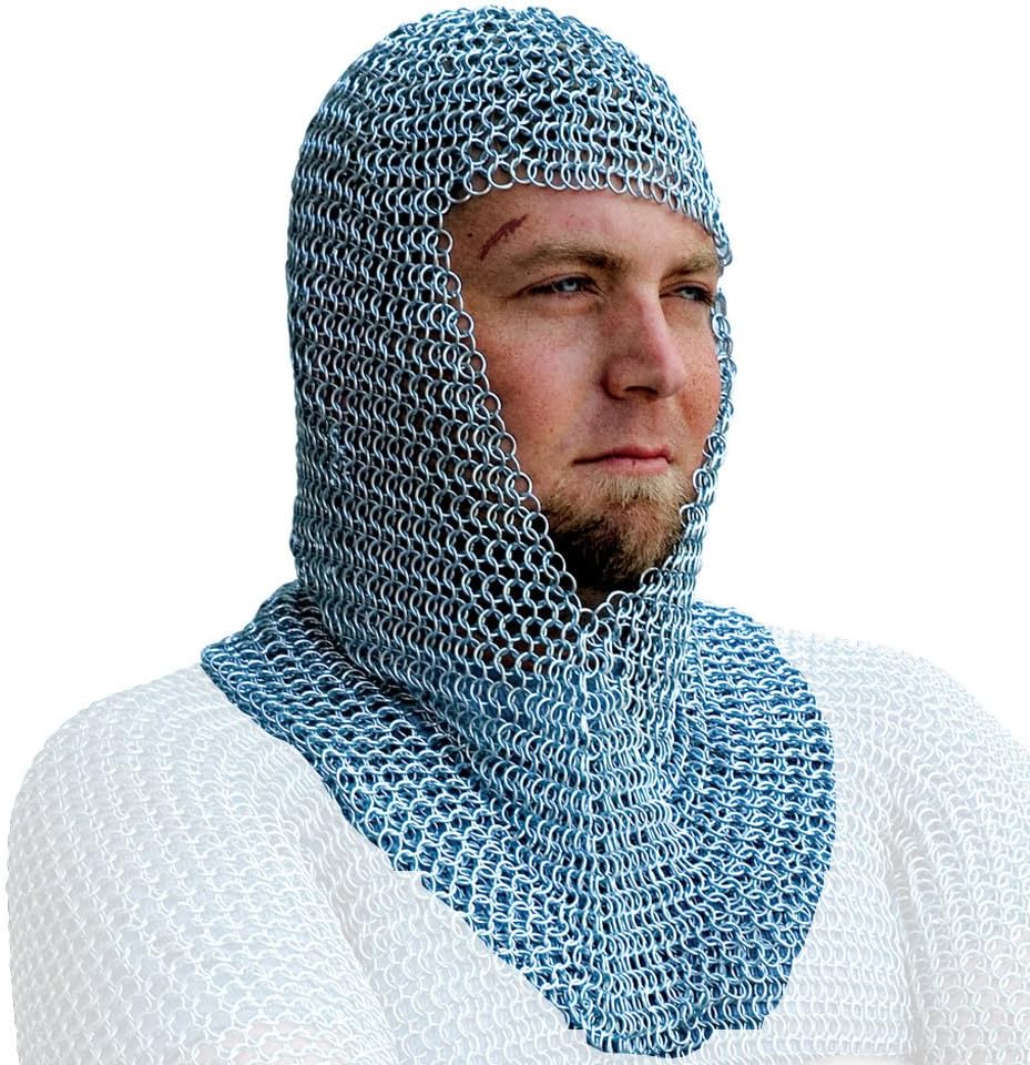 Brand Chainmail Hood Coif Butted Mild Steel Renaissance Costume