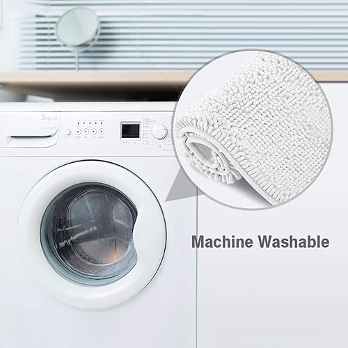 Miniatura 40 de Tapetes de baño de felpilla, tapetes de baño absorbentes de felpa, de secado rápido, suaves y lavables a máquina, alfombras antideslizantes